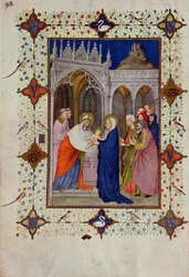 MS 11060-11061 Horas de Notre Dame: Nenhuma, A Apresentação no Templo, da &39;Tres riquezas Heures du Duc de Berry&39;