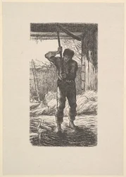 Man Threshing Wheat, 1853.