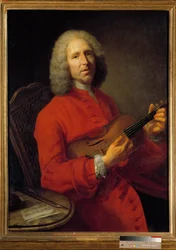 Retrato de Jean-Philippe (Jean philippe) Rameau (1683-1764), compositor francês. Retrato de Jacques Andre Joseph Ave, dit le Camelot ou Avet le Batave (1702-1766). Museu de Belas Artes de Dijon.