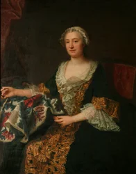 A Marquesa de Castellane com o seu bordado, depois de 1743 (óleo sobre tela)
