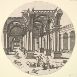 Vista em perspectiva, Templo de Ísis, 1551.
