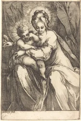 A Virgem e o Menino com uma Rosa, c. 16161617.