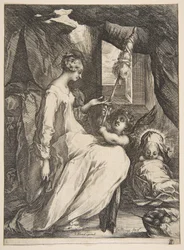 Virgem e criança com um anjo, 1612-16.