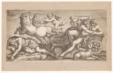 Cephalus levado por Aurora em sua carruagem Cenas mitológicas após afrescos no Palazzo Farnese em Roma (título da série)