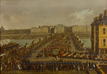 A procissão imperial a caminho da cerimônia de coroação em 2 de dezembro de 1804, 1805.