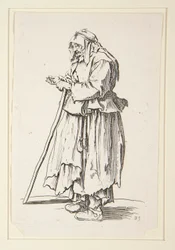 Mendiga que recebe esmolas, de The Beggars (La mendiante venant de recevoir la charite)