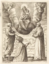 Bonifácio VIII com os Santos Francisco e Crispim adorando a Virgem e o Menino