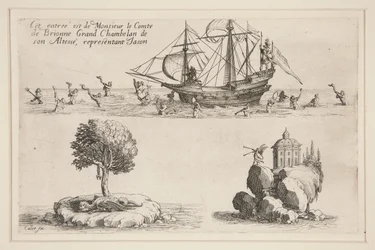 Combat à la Barri?re, Esta entrada é de Monsieur le Comte de Brionne Grand Chambelan de son Altesse, em representação de Jason