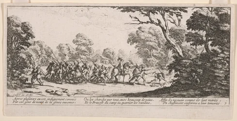 Descoberta dos Malefactores, ilustração de The Large Miseries of War