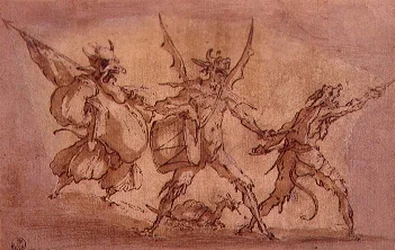 Devil Musketeers (caneta e tinta sobre papel)