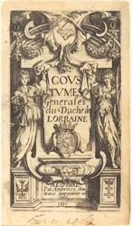 Frontispício para "Os Costumes de Lorraine"