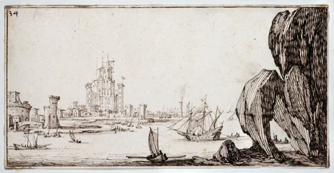 Porto (caneta e tinta castanha sobre papel)