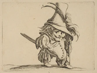 O homem com uma barriga caindo e um chapéu muito alto O homem com uma barriga caindo e uma ..., 1616-22.