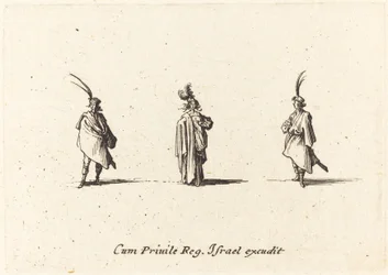 Dama de Manto Longo e Dois Cavalheiros