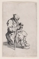 O mendigo sentado e a comer, de «Les Gueux, suite appelée aussi Les Mendiants, Les Baroni, ou Les Barons»