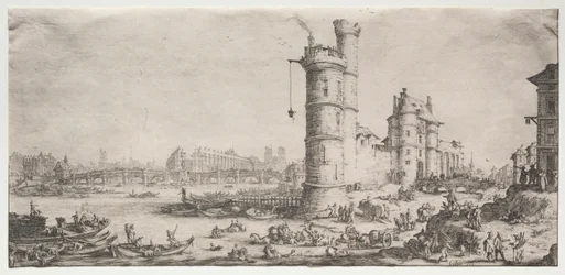 As duas excelentes vistas de Paris: Vista do Pont Neuf, 1628-1630.