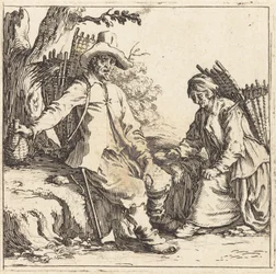 Casal de camponês em repouso