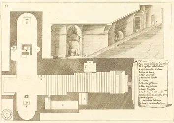 Plano e parte da elevação da Igreja do Santo Sepulcro de Nossa Senhora