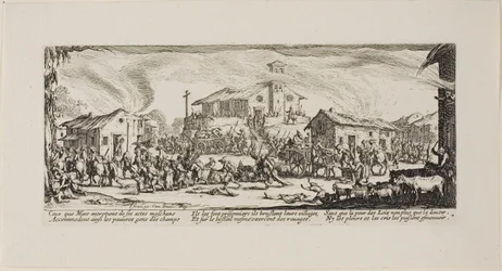 Plundering and Burning a Village, placa sete de The Miseries of War