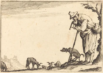 Shepherd a tocar flauta, c. 1617.
