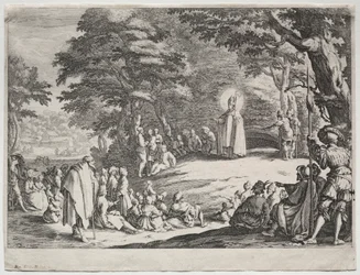Pregação de St. Amand em uma madeira.