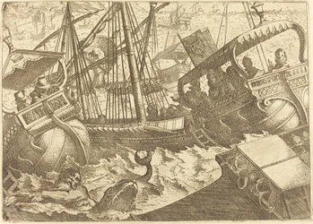 Tempestade ao largo da costa de Barcelona