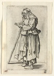 Os mendigos: mulher mendiga que vem receber esmolas, c. 1623