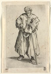 Os Mendigos: Mendigo obeso com olhos baixos, c. 1623