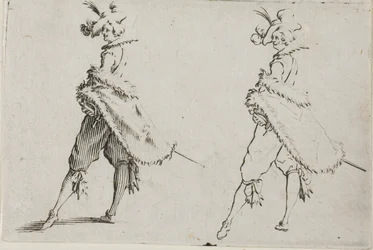 O cavalheiro de casaco, posando com as mãos nos quadris, from Os Caprichos
