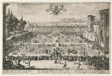 Os jardins do palácio em Nancy, 1625.