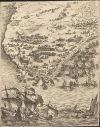 O Cerco de La Rochelle [placa 10 de 16; conjunto compreende 1952.8.97-112]