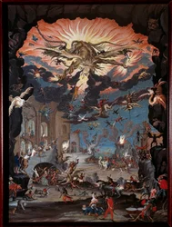 A tentação de Santo Antônio o Grande (ou Santo Antônio o Eremita ou Santo Antônio a Abadia). Pintura de Jacques Callot (1592-1635)