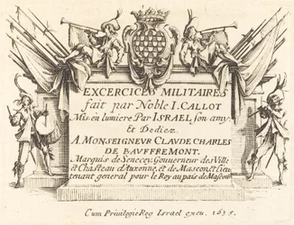 Página de rosto para os exercícios militares, 16341635.