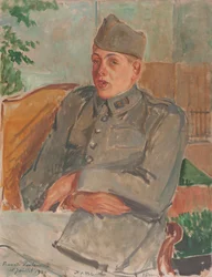 Retrato do pianista e compositor Francis Poulenc 1899-1963, 1920.