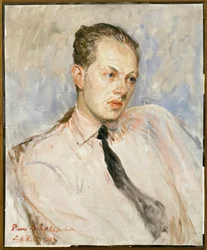 Estudo para o retrato de Pierre Drieu La Rochelle (1893-1945). Pintura de Jacques Emile Blanche (1861-1942), óleo sobre tela