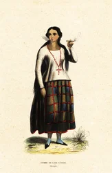 Chamorro mulher da ilha de Guam, Ilhas Marianas, Micronésia