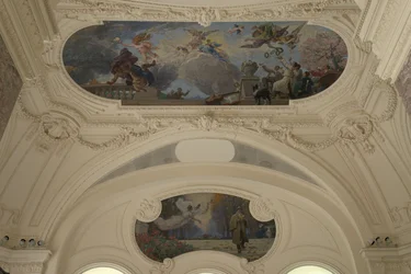 Decoração do pavilhão Norte do Petit Palais - O triunfo de Paris (teto) - Paris, capital intelectual (Demi-coupole), entre 1913 e 1919 (óleo)
