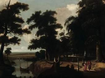 Paisagem florestal perto de um rio