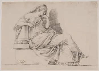 Alegoria. Figura feminina de luto