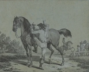 Homem montando um cavalo, .