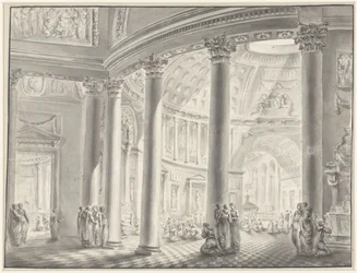 Interior de uma igreja abobadada
