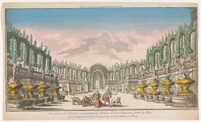 Vista do jardim de Circe
Decoration de théatre, representant les jardins de Circe (título sobre o objecto)