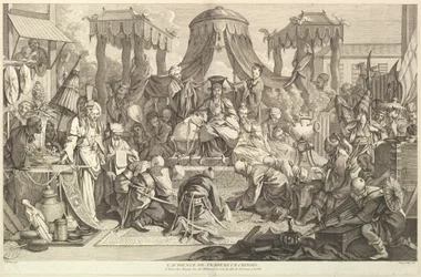A audiência do imperador chinês, de Chinois..., depois de 1743.