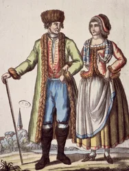 Casal de Praga, gravura de Jacques Grasset de Saint - Sauveur (1757 - 1810)