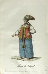Uma Donzela de Kaluga em Vestido Festivo