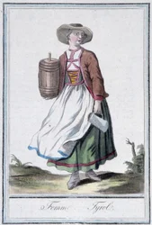 Femme of Tyrol - in "Encyclopedia of Travels" de Grasset St Sauveur, ed. 1796