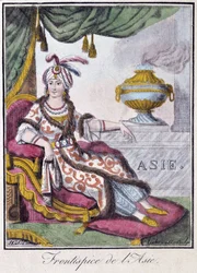 Frontispice da Ásia - in "Encyclopedia of Travels" de Grasset St Sauveur, ed. 1796