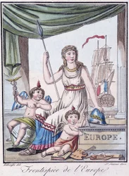 Frontispice of Europe - in "Encyclopedia of Travels" de Grasset St Sauveur, ed. 1796