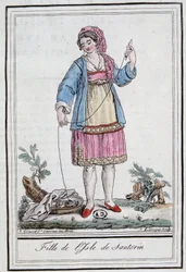 Menina da Ilha de Santorini