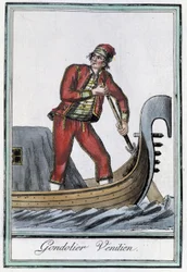 Gondolier em Veneza - na "Encyclopédie des voyages" de Grasset Saint Sauveur, ed. Paris 1796